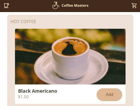 Coffee Shop: Web app using vanilla javascript image